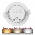 Foco Downlight LED Orientable Redondo Blanco Ø85mm 7w CCT Selecionable
